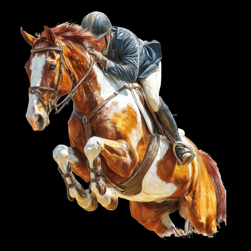 Cavalier au galop en saut