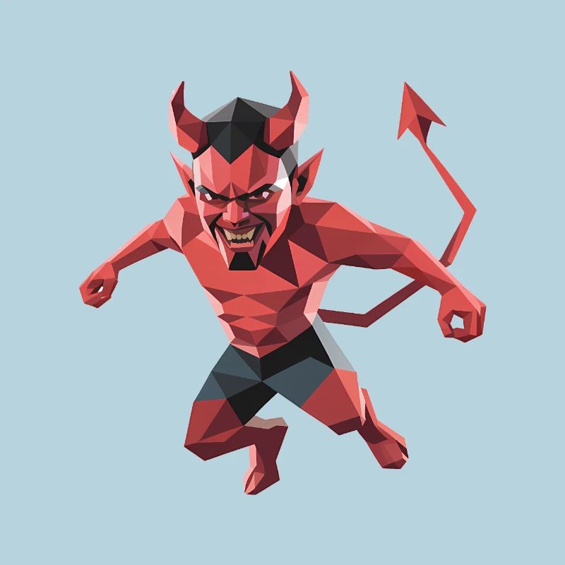 Devil - Cooles Low-Poly-Logo