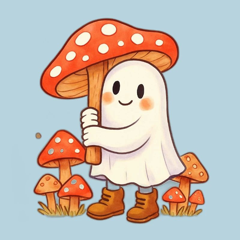 Geist mit Regenschirm - ein Pilz