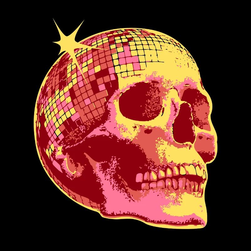 Disco Skull Mosaic Neon