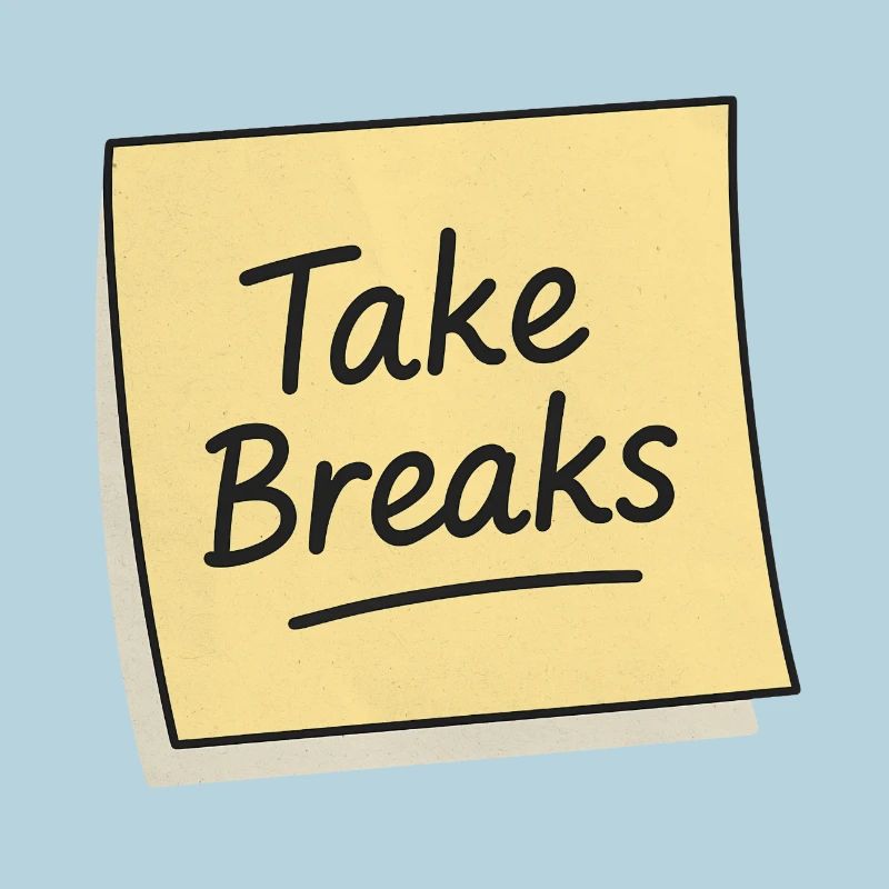 Take Breaks Sticky Note Reminder
