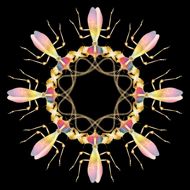Tropical devil flower insect as ornament