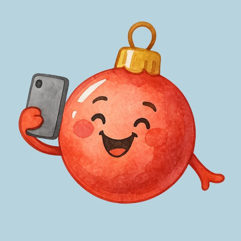 Fröhliche Weihnachtskugel Selfie