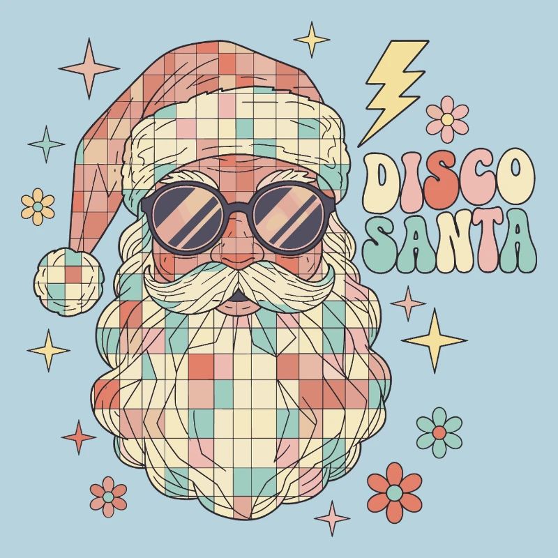 Techno Disco Weihnachtsmann Discokugel Lustig