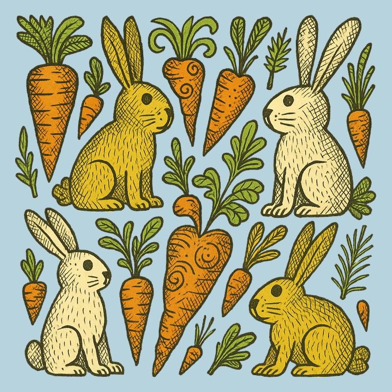 Karottengartenhasen-Illustration
