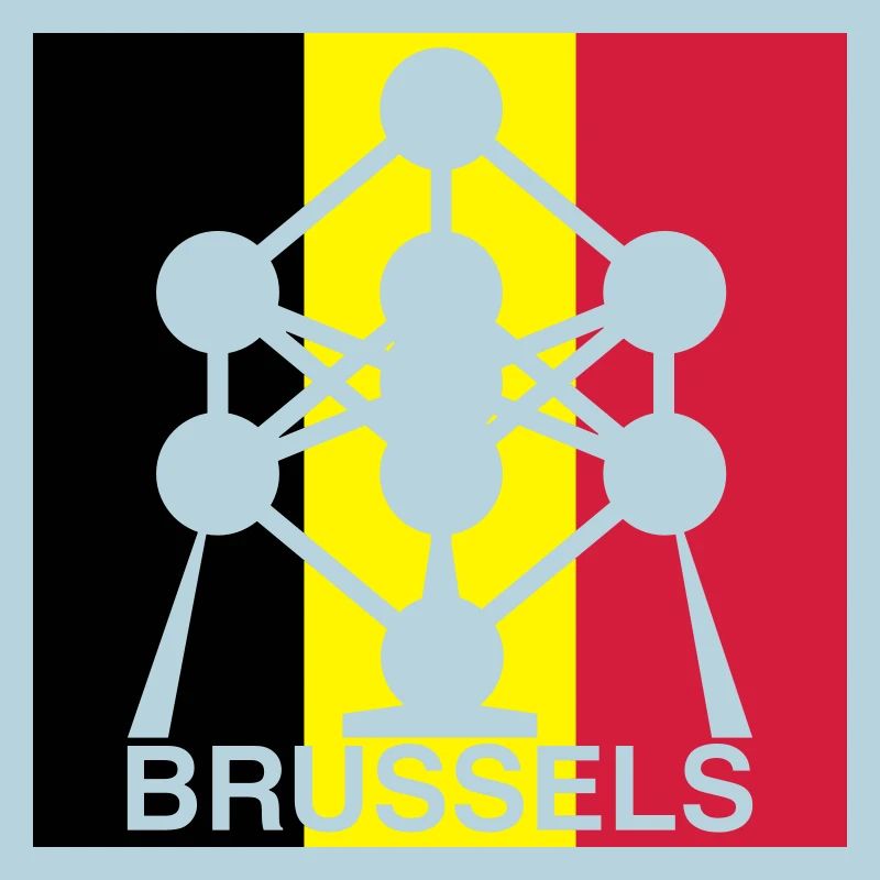 Brussels Atomium – Icône du Carré du Drapeau belge