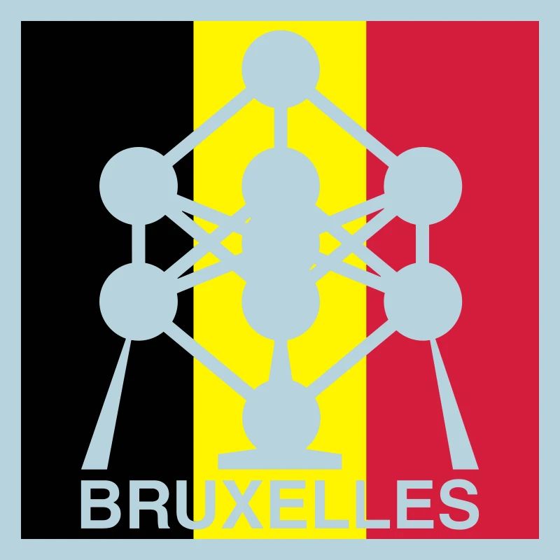Atomium Brussels – Belgian Flag Square Design