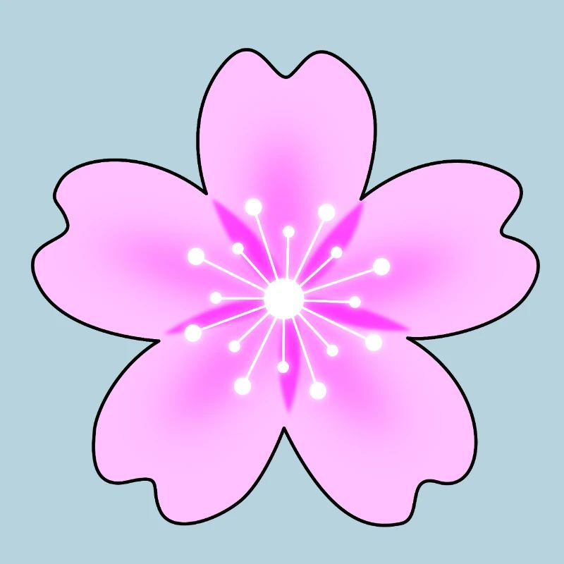 Pink flower with neon rays