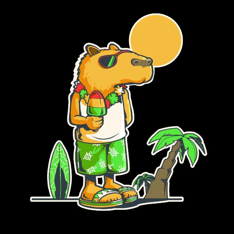 Capybara à la plage