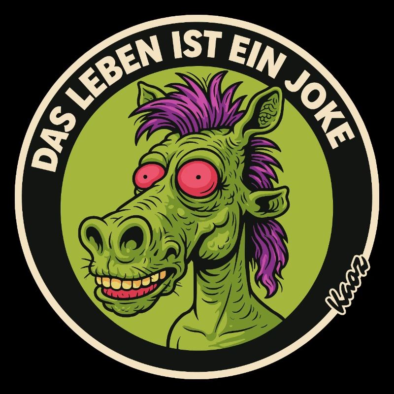 Leben Ist Ein Joke Pferd Retro