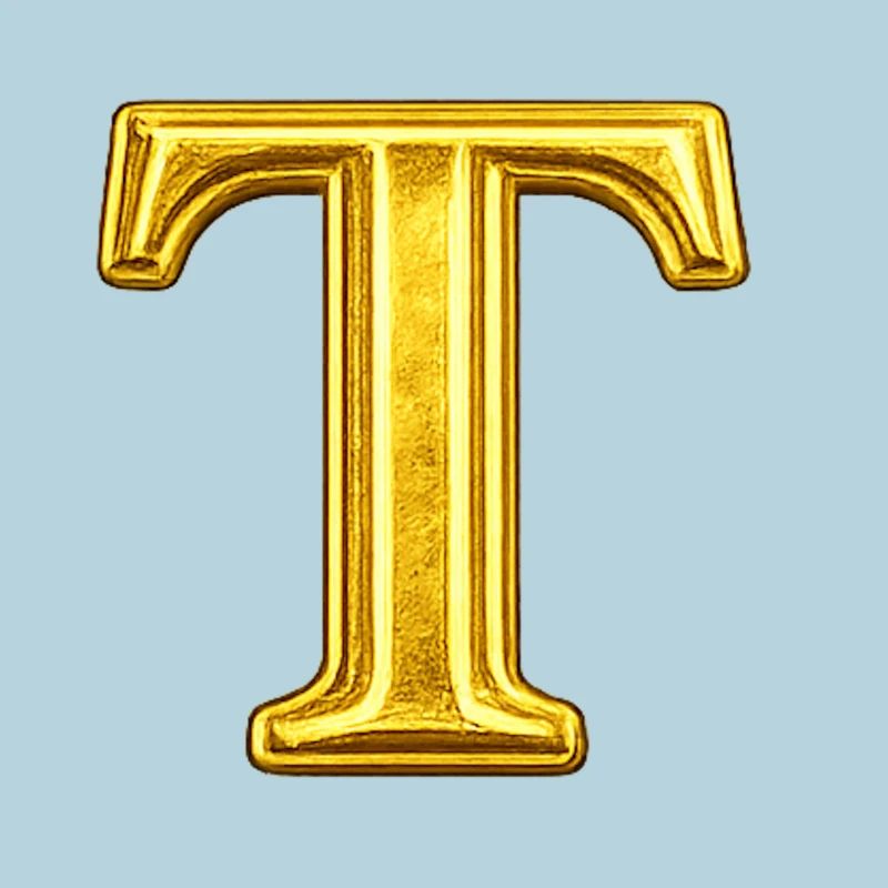 Motif en T doré avec éclat