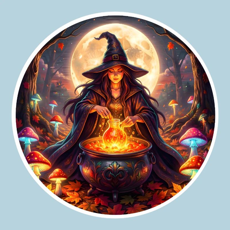 Moonlit Witch Cauldron Magic