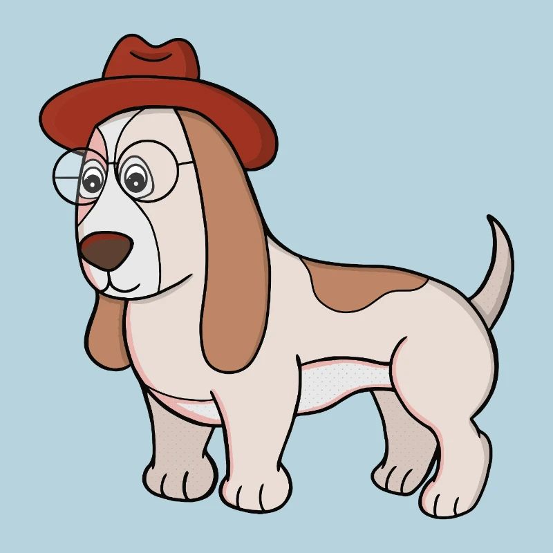 Glasses Beagle with Fedora