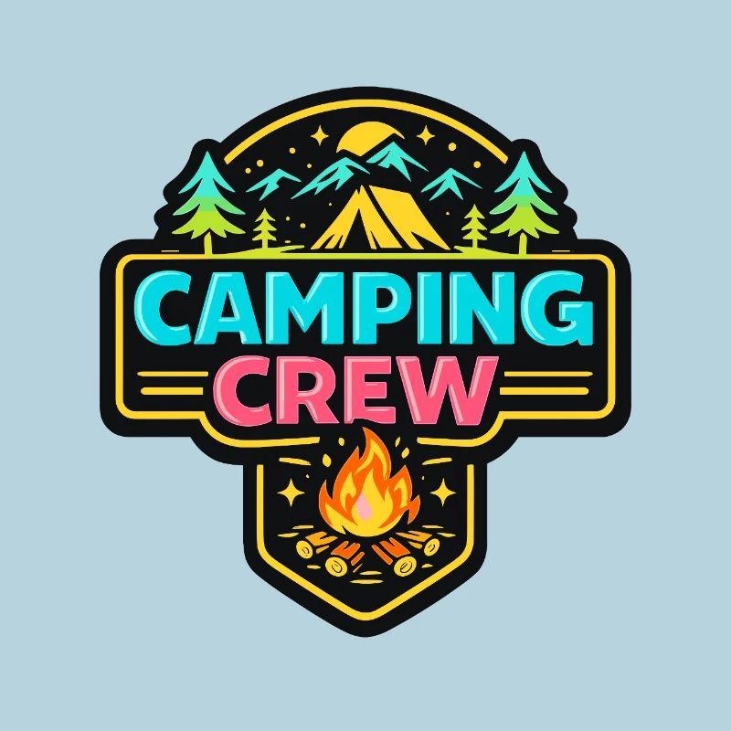 Camping Crew Abzeichen Neon
