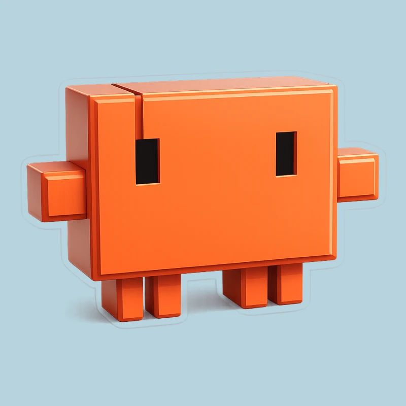 Claude Code Pixel 3D Maskottchen süßer Dev-Aufkleber