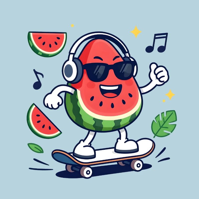 Rhythmic Watermelon in Skateboarding