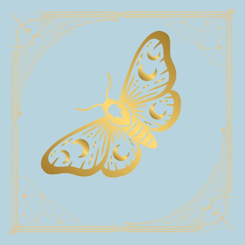 Papillon doré dans un cadre Art déco