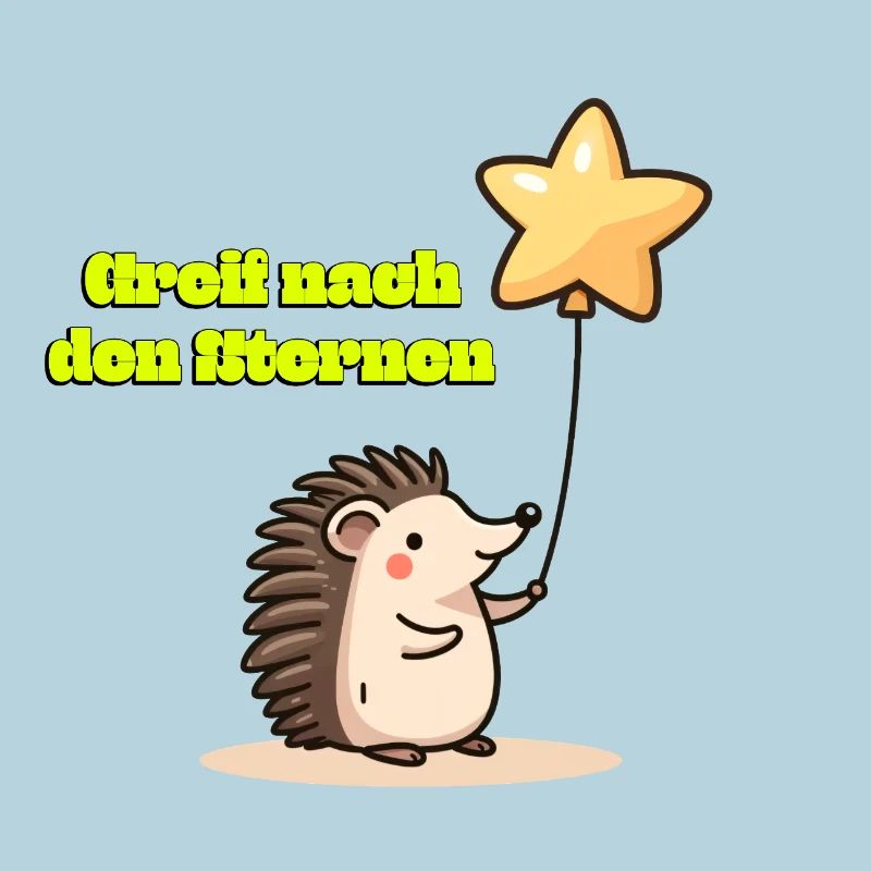 Greif nach den Sternen Süßer Igel Träumer Motivati