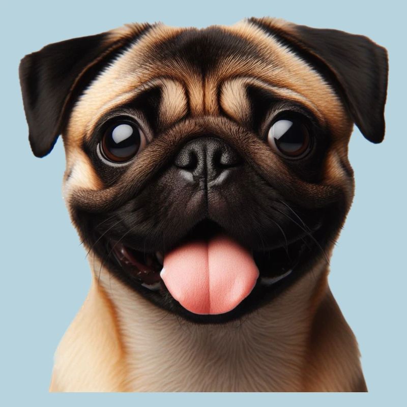 Ein glücklicher Mops