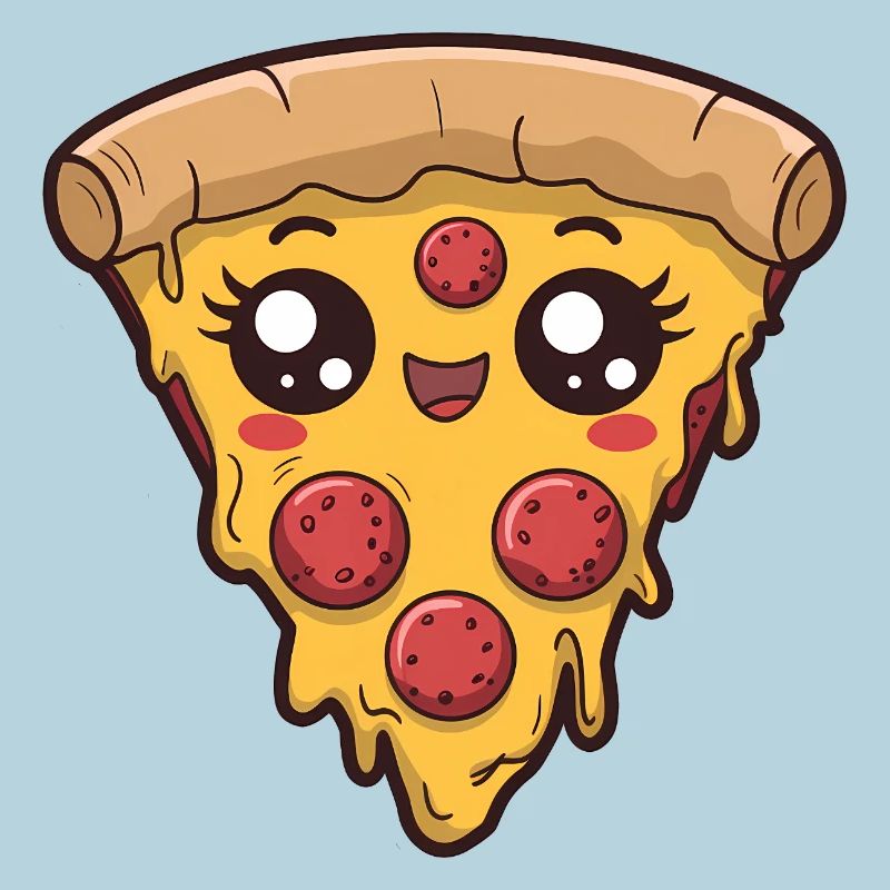 Tranche de pizza kawaii