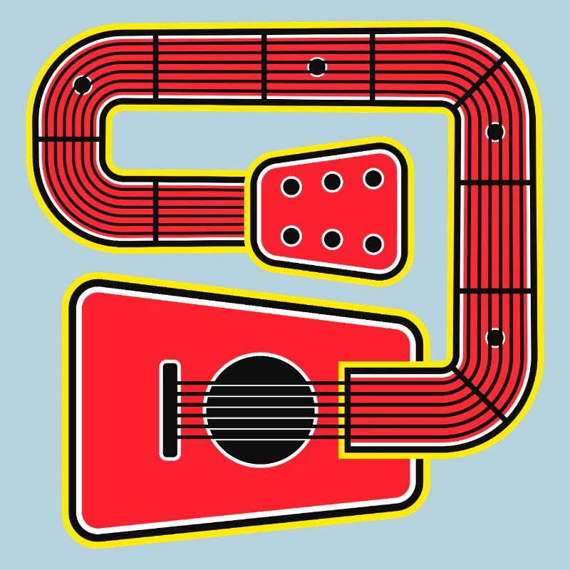 Rote Abstract Shape Gitarre