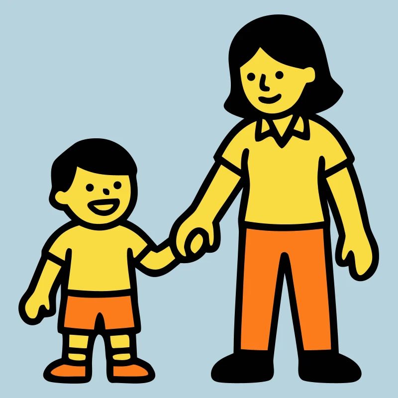Kindergarten teacher child hand logo