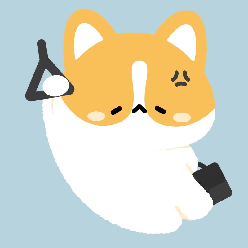 Müde Corgi pendeln