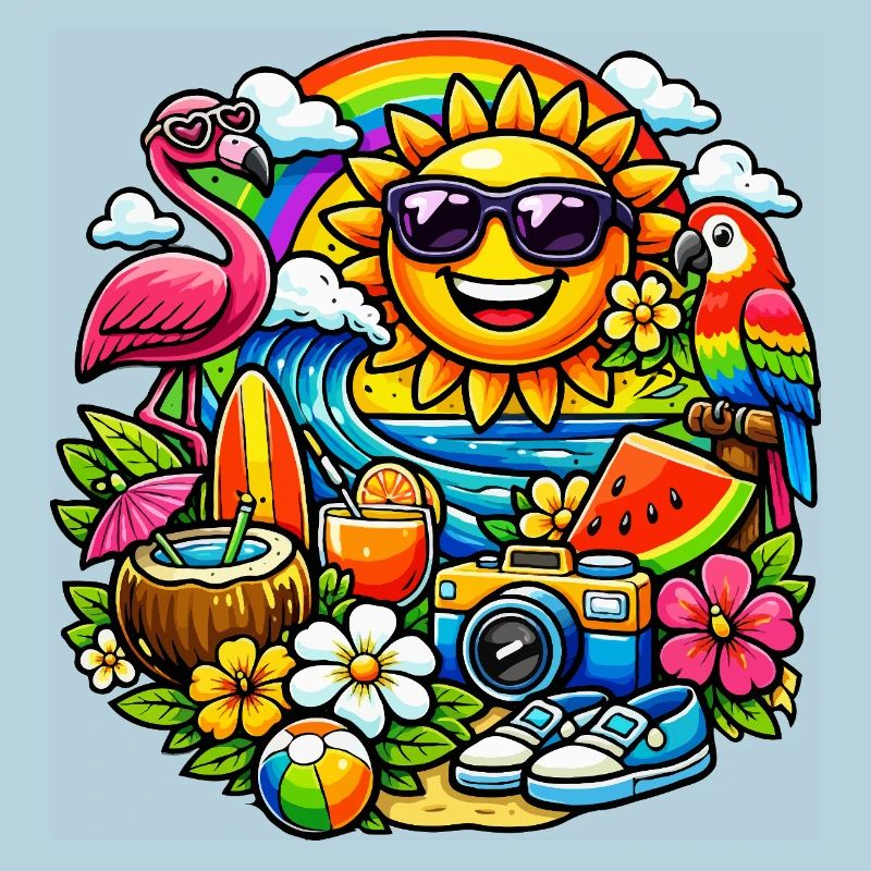 Conception d’été tropical baignée de soleil