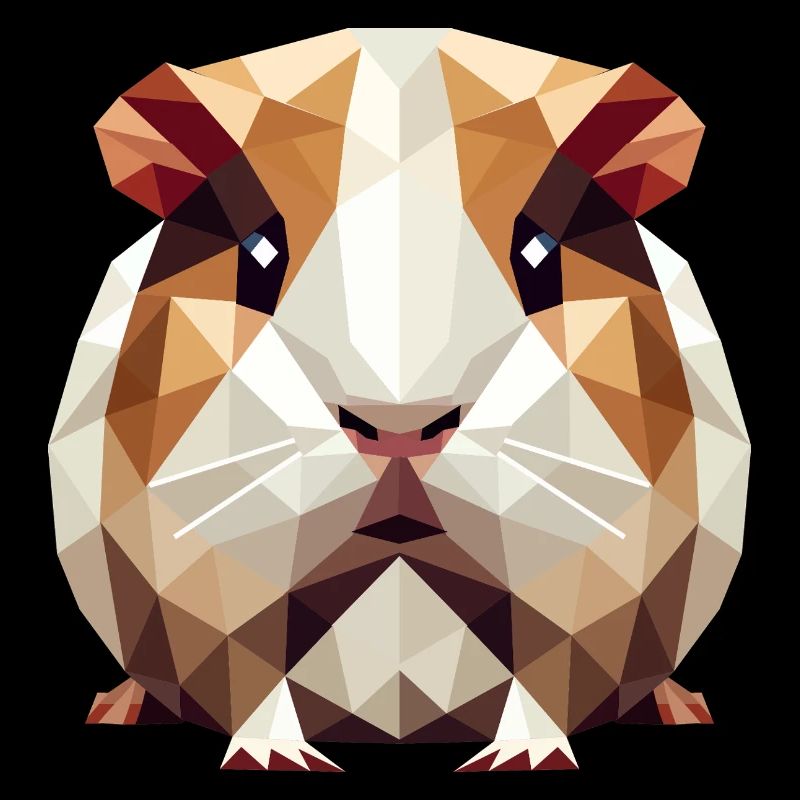 mignon cochon d’Inde dans le style low poly