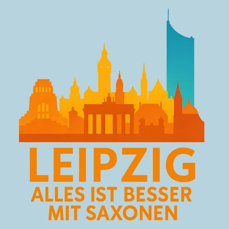 Leipzig Skyline Saxonen Saying