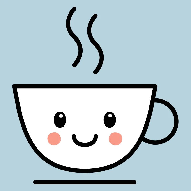 Kaffee, Tee oder Kakao Tasse mit kawaii Gesicht