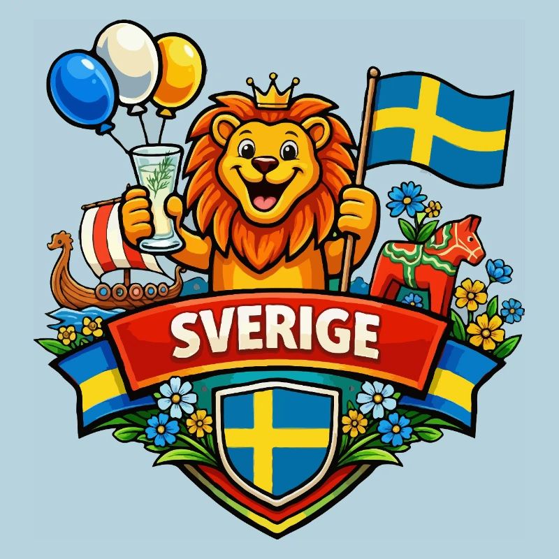 Logo joyeux de la Suède