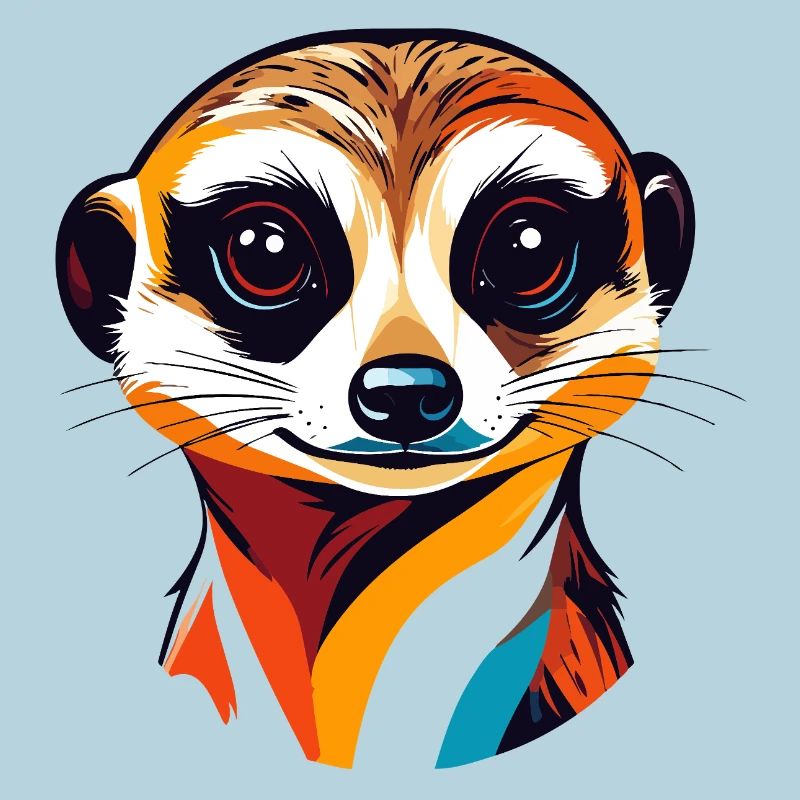 Bunter Erdmännchen Kopf Illustration