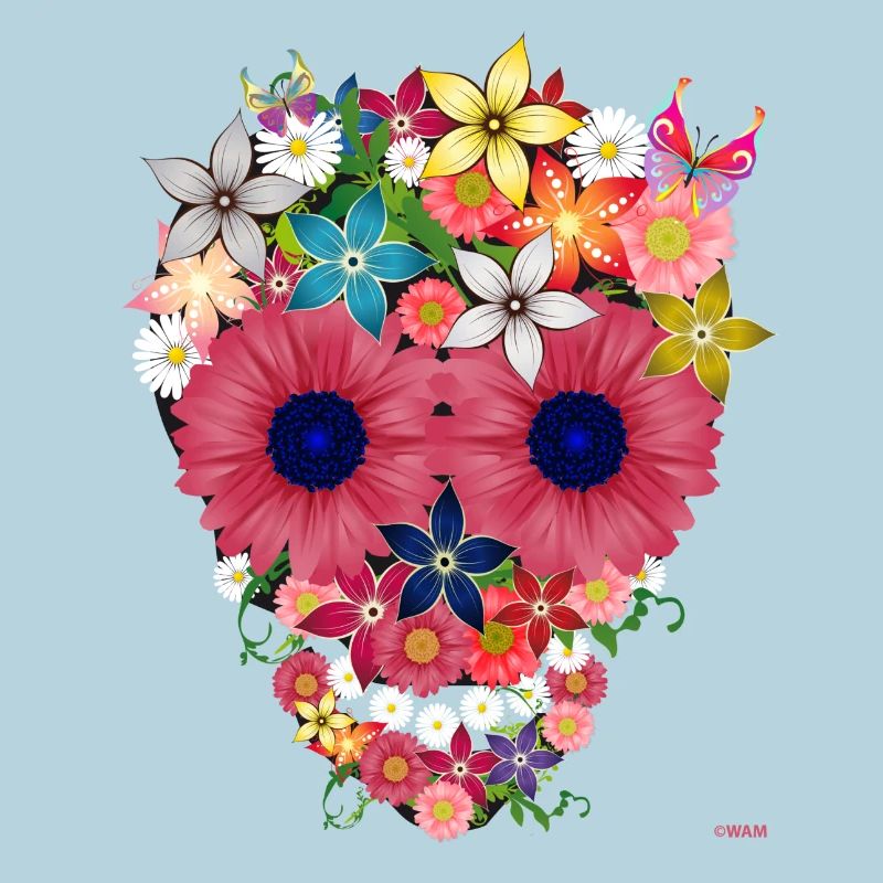 fleurs crâne par WAM