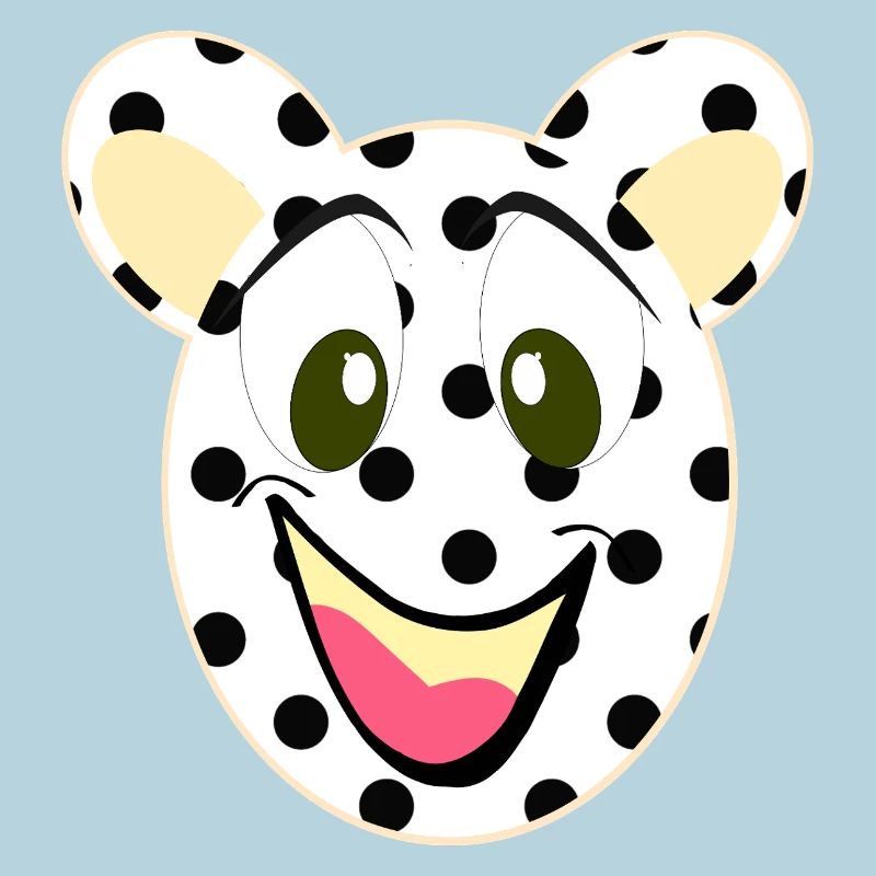 Bear Laughing Face with Dots