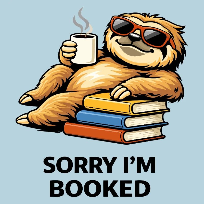 Cozy Sloth Reading Stack