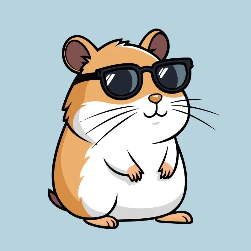 Coole Hamster Dunkle Brille