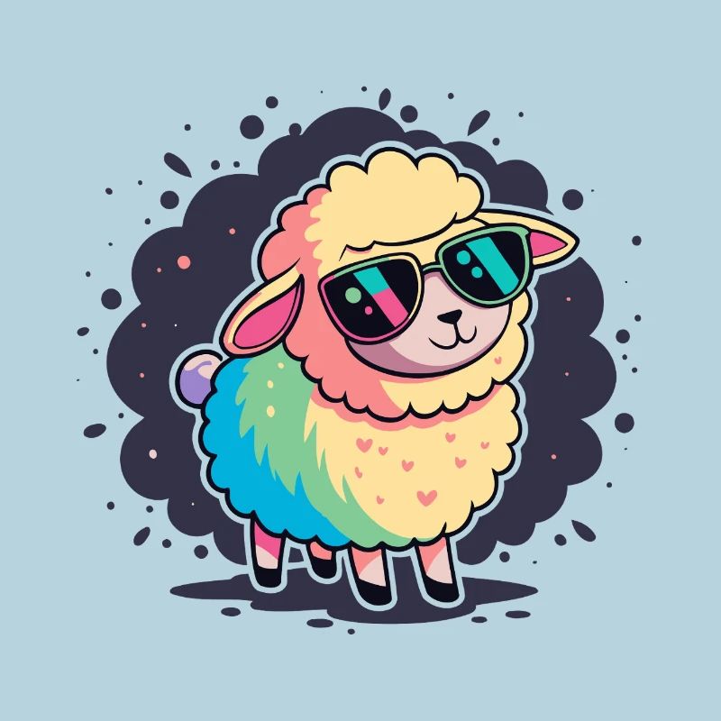 Schaf-Regenbogen-Gläser
