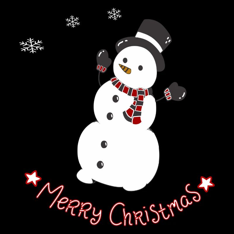 Cheerful snowman with scarf