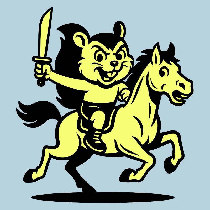 Héros mignon à cheval