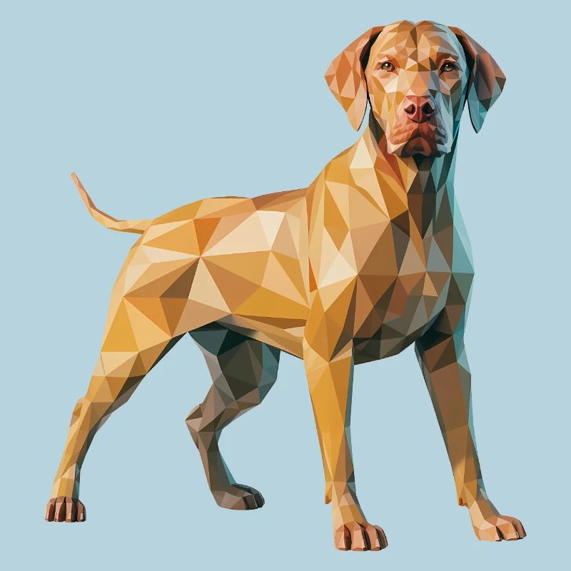 Brauner Hund - Cooles Low-Poly-Logo