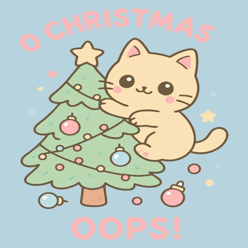 Pastellkatze Weihnachtsbaum