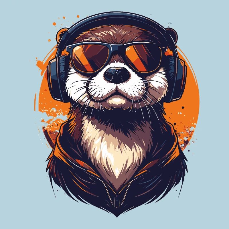 Locker drauf: Otter mit Kopfhörern