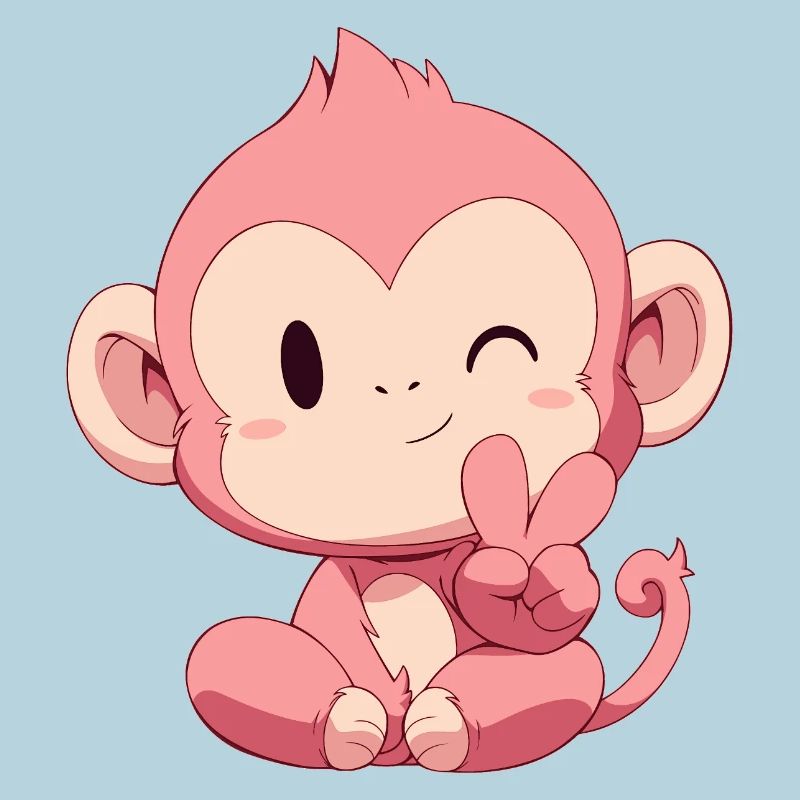 Kleiner Pinker Affe Peace