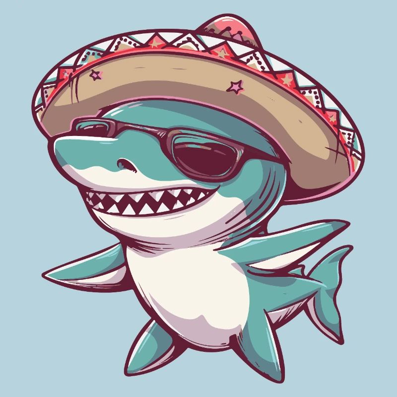 Shark Comic Funny Sombrero