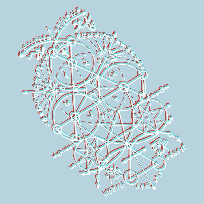 Orbite géométrique anaglyphe