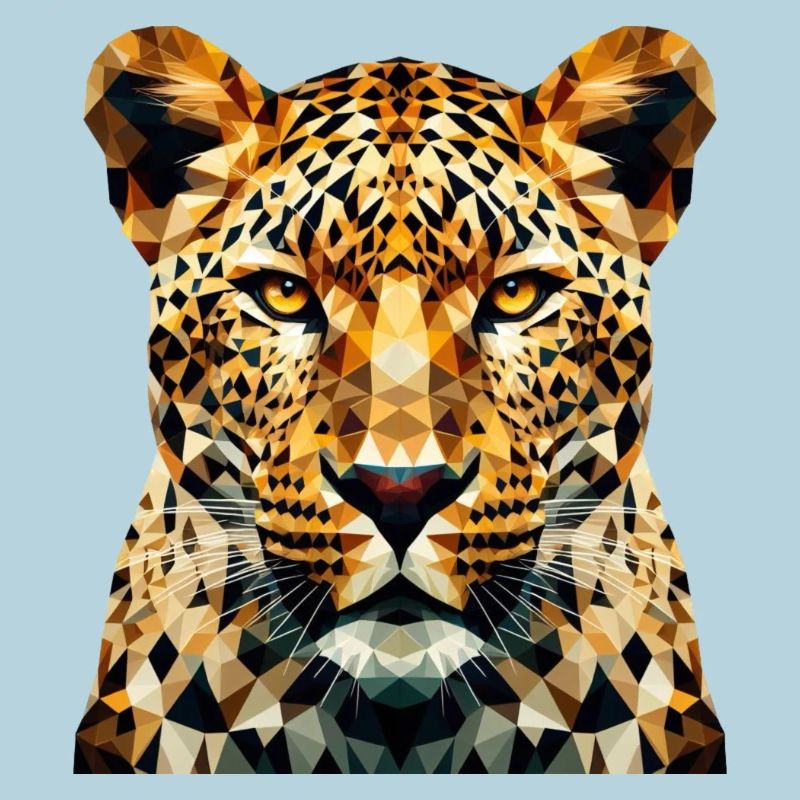 Ein Leopard im Polygon-Stil