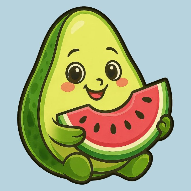 Avocat, melon, pastèque, fruit d’été, design