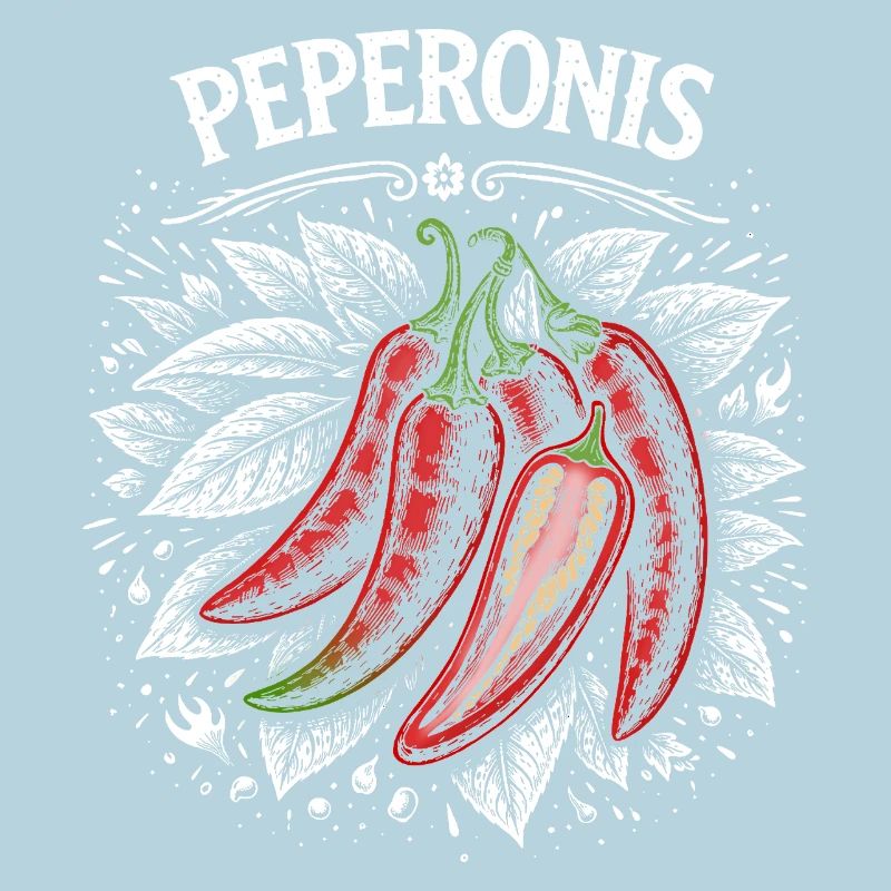 Conception de feuilles brûlantes de pepperoni