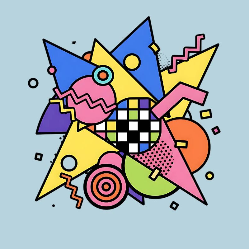 Abstraktes Geometrisches Muster 90s Style